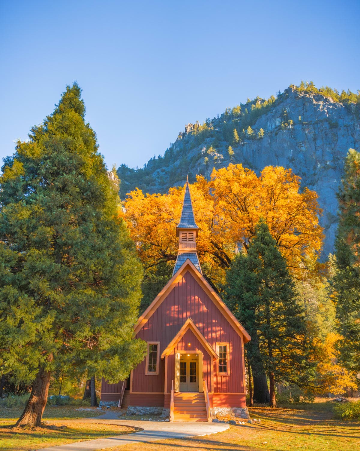 Yosemite Valley Chapel in autumn