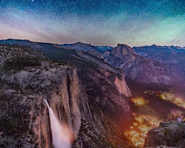 Yosemite Falls After Dark